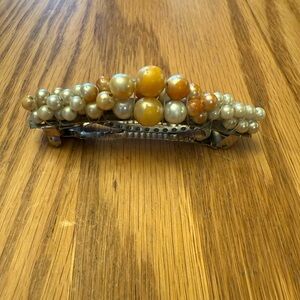Elegant Vintage Faux Pearl and Bead Hair Clip